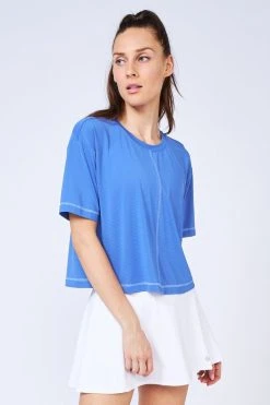Lija New Stripe Run Around Tee - Atoll Blue/Bluebird