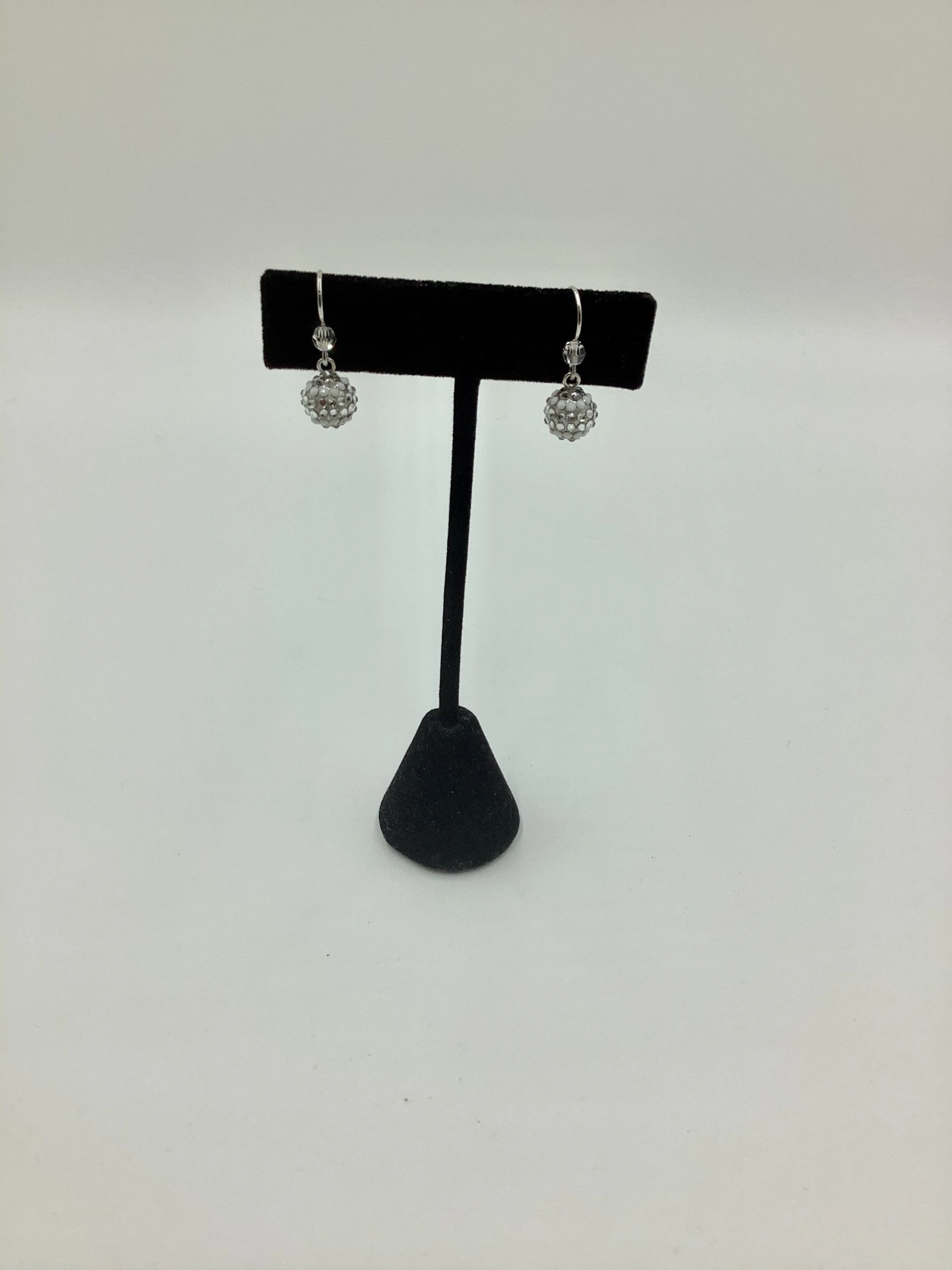 Emily Austin Crystal Tennis Ball Earrings - Silver 3 Emily Austin Crystal Tennis Ball Earrings - Silver