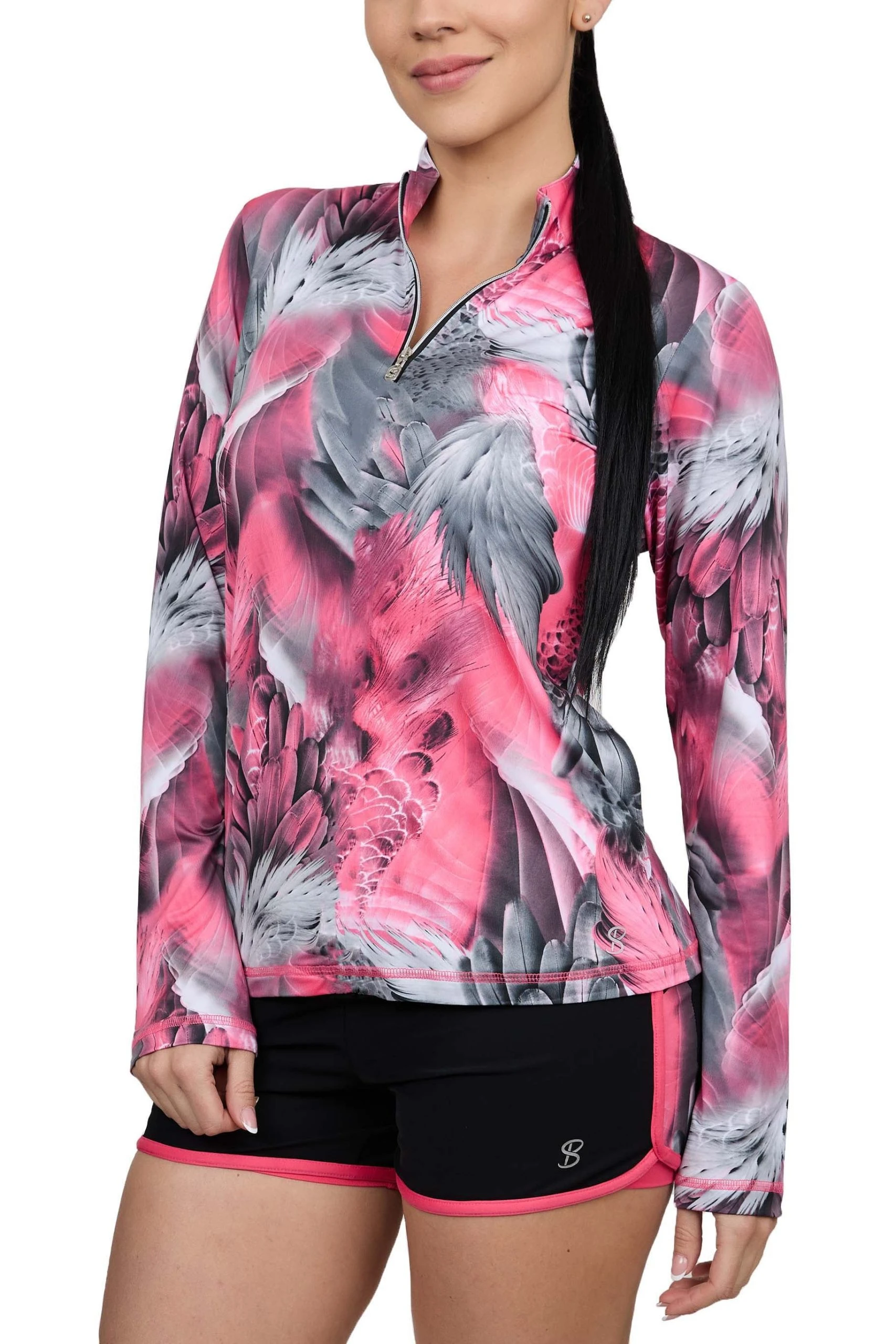 Sofibella UV Feather Long Sleeve Top - Phoenix 3 Sofibella UV Feather Long Sleeve Top - Phoenix