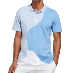 Adidas Clubhouse Color Block Polo - Blue Dawn/Blue Fusion