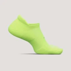 Feetures High Performance Cushion No Show Tab Socks - Lime