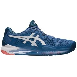 Asics Men's Gel Resolution 8 Wide (2E) Tennis Shoes - Blue Harmony/White